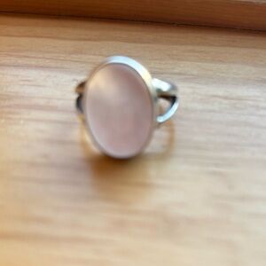Rose Quartz Elegant Sterling Silver and Pink Ring 7.5